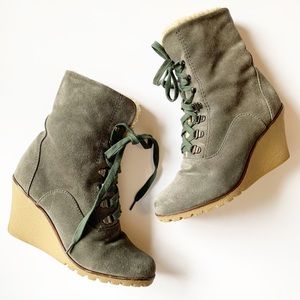 Kelsi Dagger | Lace Up Suede Boot Wedges